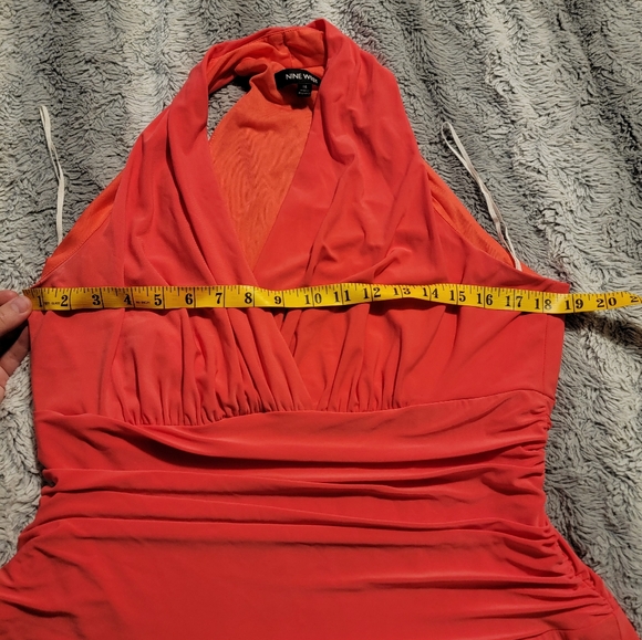 Nine West Halter mid-length Coral Dress - Picture 6 of 8